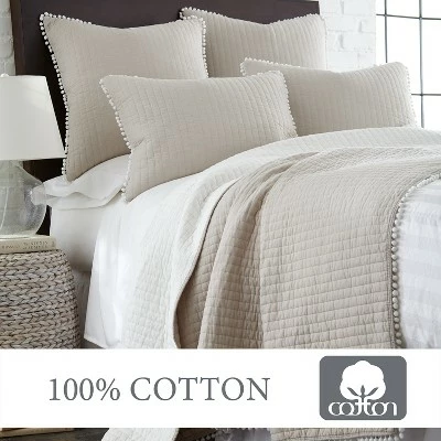 Deals 🎉 Pom Pom Taupe Twin Quilt - Levtex Home 🌟 5 Deals 🎉 Pom Pom Taupe Twin Quilt - Levtex Home 🌟 - Image 3