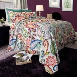 Coupon 🛒 Hastings Home Lizzie Paisley Moroccan Boho Lightweight Twin-Size Quilt Set - 2 Pieces 🤩
