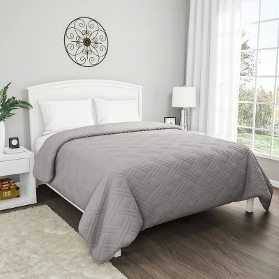 New ✔️ Gray Quilt Coverlet- For Twin Size Beds-Basket Weave Quilted Pattern-Soft & Lightweight Bedding for All Seasons by Hastings Home ⌛ 4 New ✔️ Gray Quilt Coverlet- For Twin Size Beds-Basket Weave Quilted Pattern-Soft & Lightweight Bedding for All Seasons by Hastings Home ⌛ - Image 2