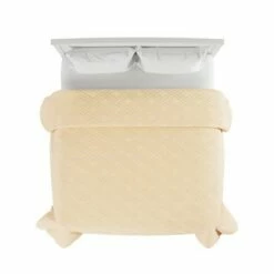 New ✔️ Ivory Quilt Coverlet- For Twin Size Beds-Basket Weave Quilted Pattern-Soft & Lightweight Bedding for All Seasons by Hastings Home 🛒