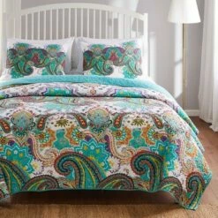 Top 10 🤩 Greenland Home Fashions Greenland Home Fashion Nirvana Quilt & Sham Set 2-Piece, Multicolor - Twin 🔔
