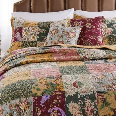 Best Pirce ⌛ Greenland Home Fashions Greenland Home Fashion Antique Chic Quilt & Sham Bonus Set 4-Piece, Multicolor - Twin 🤩 3 Best Pirce ⌛ Greenland Home Fashions Greenland Home Fashion Antique Chic Quilt & Sham Bonus Set 4-Piece, Multicolor - Twin 🤩