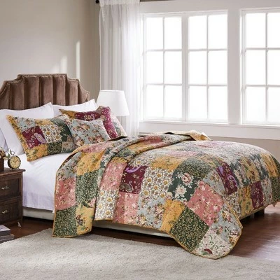 Best Pirce ⌛ Greenland Home Fashions Greenland Home Fashion Antique Chic Quilt & Sham Bonus Set 4-Piece, Multicolor - Twin 🤩 4 Best Pirce ⌛ Greenland Home Fashions Greenland Home Fashion Antique Chic Quilt & Sham Bonus Set 4-Piece, Multicolor - Twin 🤩 - Image 2