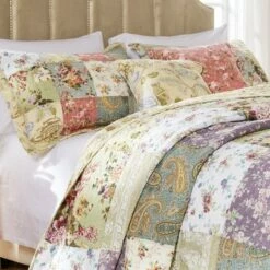 Buy 🔔 Greenland Home Fashions Greenland Home Fashion Blooming Prairie Quilt & Sham Bonus Set 4-Piece, Multicolor - Twin 👏 -Quilts Online Shop unnamed file 3288