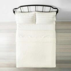 Outlet 🤩 Hearth & Hand With Magnolia Solid Texture Stripe Quilt - Hearth & Hand™ with Magnolia Sour Cream ✔️ -Quilts Online Shop unnamed file 329