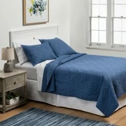 Discount π Embroidered Cotton Quilt - Thresholdβ’ Blue β€οΈ