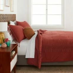 Coupon 🌟 Solid Macramé Tassel Tufted Lofty Quilt - Opalhouse™ Cream ✔️