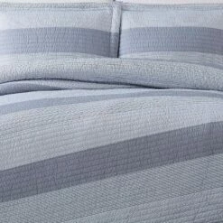 Wholesale 😍 Multi Stripe Quilt Set Gray - Truly Soft ❤️
