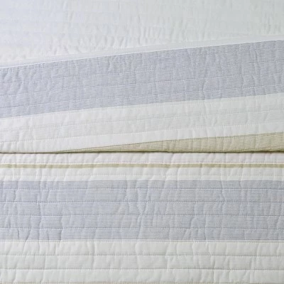 Discount ๐งจ Cottage Classics Spa Stripe Quilt Set Blue/tan โ๏ธ 5 Discount ๐งจ Cottage Classics Spa Stripe Quilt Set Blue/tan โ๏ธ - Image 3