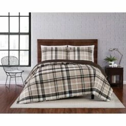 Buy 💯 Paulette Plaid Quilt Set Taupe - Truly Soft 🎁 -Quilts Online Shop unnamed file 3467