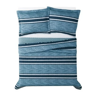 Best Pirce β¨ London Fog Mitchell Stripe Quilt Set Blue π₯ 4 Best Pirce β¨ London Fog Mitchell Stripe Quilt Set Blue π₯ - Image 2