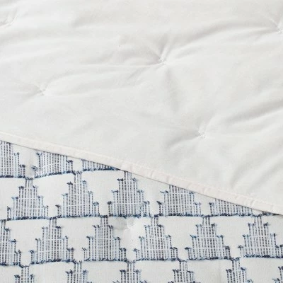 Wholesale ✔️ Cotton Clipped Triangle Quilt Off-White/Navy - Threshold™ ✨ 5 Wholesale ✔️ Cotton Clipped Triangle Quilt Off-White/Navy - Threshold™ ✨ - Image 3