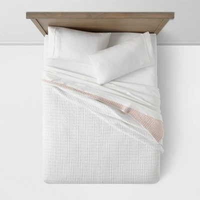 Discount 🌟 Reversible Cotton Stripe Quilt - Threshold™ Light Gray ⌛ 5 Discount 🌟 Reversible Cotton Stripe Quilt - Threshold™ Light Gray ⌛ - Image 3