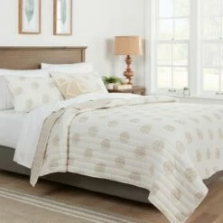 Promo 😀 Reversible Printed Voile Block Print Quilt - Threshold™ 🧨