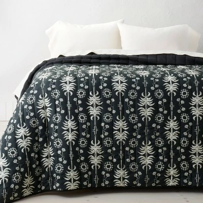 Wholesale ⭐ Opalhouse Designed With Jungalow Palm Frond Printed Quilt Black/Off-White - Opalhouse™ designed with Jungalow™ 😍 4 Wholesale ⭐ Opalhouse Designed With Jungalow Palm Frond Printed Quilt Black/Off-White - Opalhouse™ designed with Jungalow™ 😍 - Image 2