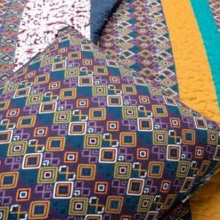 Budget ⭐ Lush Decor Boho Stripe Quilt Set - Lush Décor Turquoise/tangerine 👏 -Quilts Online Shop unnamed file 3695