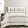 Coupon ❤️ Lush Decor 3pc Farmhouse Stripe Quilt - Lush Décor Navy 😍