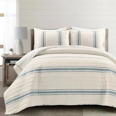 Coupon ❤️ Lush Decor 3pc Farmhouse Stripe Quilt - Lush Décor Navy 😍 3 Coupon ❤️ Lush Decor 3pc Farmhouse Stripe Quilt - Lush Décor Navy 😍