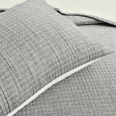 Best Pirce 🤩 Lush Decor 3pc Pickstitch Quilt/Coverlet - Lush Décor Neutral/off White 🤩 4 Best Pirce 🤩 Lush Decor 3pc Pickstitch Quilt/Coverlet - Lush Décor Neutral/off White 🤩 - Image 2