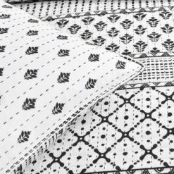 Hot Sale 👏 Lush Decor Monique Stripe Quilt - Lush Décor Black/white 🤩 -Quilts Online Shop unnamed file 3772