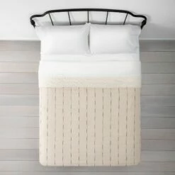 Best deal ✔️ Hearth & Hand With Magnolia Broken Stripe Quilt - Hearth & Hand™ with Magnolia Railroad Gray 🧨