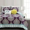 Outlet 🎁 Lush Decor 5pc Harley Quilt Set - Lush Décor Purple/turquoise 🔔 -Quilts Online Shop unnamed file 3824