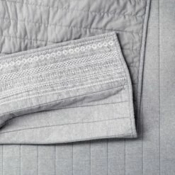 Buy 🛒 Embroidered Chambray Quilt - Threshold™ Tan 👏 -Quilts Online Shop unnamed file 3840