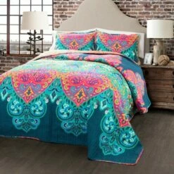 Hot Sale 😀 Lush Decor Boho Chic Quilt Set Turquoise/Navy - Lush Décor 🧨 -Quilts Online Shop unnamed file 3862