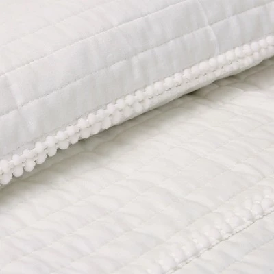 Wholesale 🌟 Lush Decor White Pom Pom Stripe Quilt Set - Lush Décor ⭐ 5 Wholesale 🌟 Lush Decor White Pom Pom Stripe Quilt Set - Lush Décor ⭐ - Image 3
