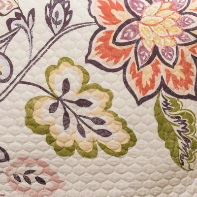 Deals ❤️ Lush Decor Aster Quilt Coral/ Navy 3 Piece Set - Lush Décor 🧨 4 Deals ❤️ Lush Decor Aster Quilt Coral/ Navy 3 Piece Set - Lush Décor 🧨 - Image 2