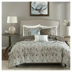 Deals ๐ Madison Park Leona Paisley Quilted Coverlet Set - 6pc Brown ๐ฅ