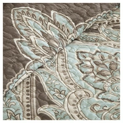 Deals π Madison Park Leona Paisley Quilted Coverlet Set - 6pc Brown π₯ 5 Deals π Madison Park Leona Paisley Quilted Coverlet Set - 6pc Brown π₯ - Image 3