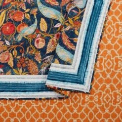 Brand new 👍 Peacock Garden Quilt & Sham Set Blue/Orange - Dena Home ✔️ -Quilts Online Shop unnamed file 4122