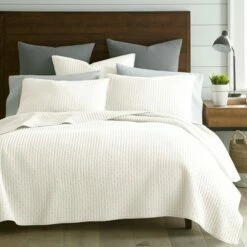 Cheapest 🛒 Solid Quilt and Sham Set - The Industrial Shop Cream 👍