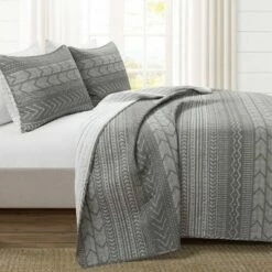 Cheapest 😍 Lush Decor Hygge Geo Reversible Cotton Quilt & Sham Set - Lush Décor Wheat 🧨
