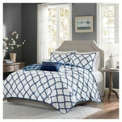 Flash Sale π Madison Park Becker Geometric Quilt Set - 4 Piece Aqua β¨