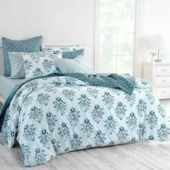 Brand new ⭐ Acanthus Organic Quilt Set Blue - Martha Stewart 🧨 -Quilts Online Shop unnamed file 4246