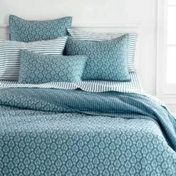 Brand new ⭐ Acanthus Organic Quilt Set Blue - Martha Stewart 🧨 -Quilts Online Shop unnamed file 4256
