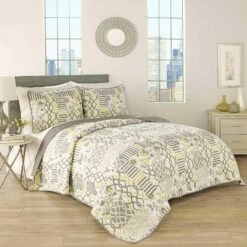 Outlet π Set in Spring 3 Piece Quilt Set - Traditions by Waverly Gray π₯
