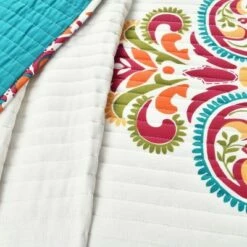Best reviews of 👍 Lush Decor Clara Quilt Set 3pc - Lush Décor Turquoise/tangerine 🤩 -Quilts Online Shop unnamed file 4320