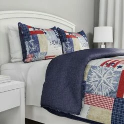 Best reviews of ✨ Hastings Home Nautical Americana Patchwork Quilt Set Multicolored ⌛