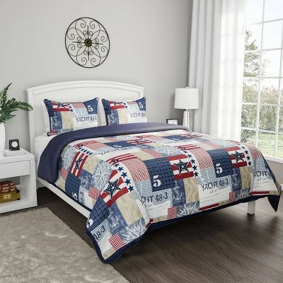 Best reviews of ✨ Hastings Home Nautical Americana Patchwork Quilt Set Multicolored ⌛ 4 Best reviews of ✨ Hastings Home Nautical Americana Patchwork Quilt Set Multicolored ⌛ - Image 2