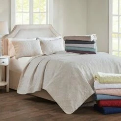 Best Sale 🔔 Madison Park Vancouver Coverlet Mini Set Gray 🌟 -Quilts Online Shop unnamed file 434