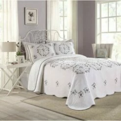 Coupon ✨ Modern Heirloom Gwen Bedspread White/Lavender 👍 -Quilts Online Shop unnamed file 4351