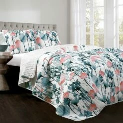 Best deal 💯 Lush Decor Blue & Coral Zuri Floral Quilt Set - Lush Décor 🔔 -Quilts Online Shop unnamed file 4356