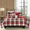 Buy ⭐ Madison Park Warren Herringbone Quilted Coverlet Set with Decorative Pillows Red ✨