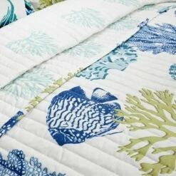 Best Pirce ⌛ Lush Decor 3pc Coastal Reef Quilt Navy/Blue - Lush Décor 👏