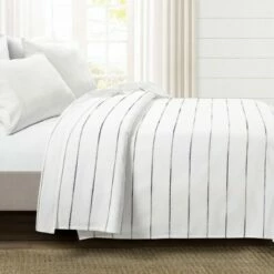 Hot Sale 😍 Lush Decor Ombre Stripe Yarn Dyed Cotton Single Coverlet - Lush Décor Navy/white ✔️