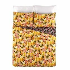 Best Sale 🎉 Sunny Garden Quilt & Sham Set Yellow/Pink/Black - Teresa Chan for Makers Collective ✨