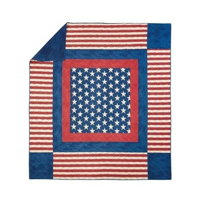 Promo 🤩 3pc Americana Patch Quilt Set Blue/Red - Modern Heirloom ✨ 9 Promo 🤩 3pc Americana Patch Quilt Set Blue/Red - Modern Heirloom ✨ - Image 7